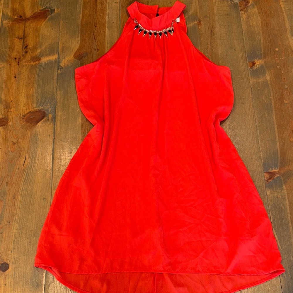 Y2K Bold Halter Dress with chain